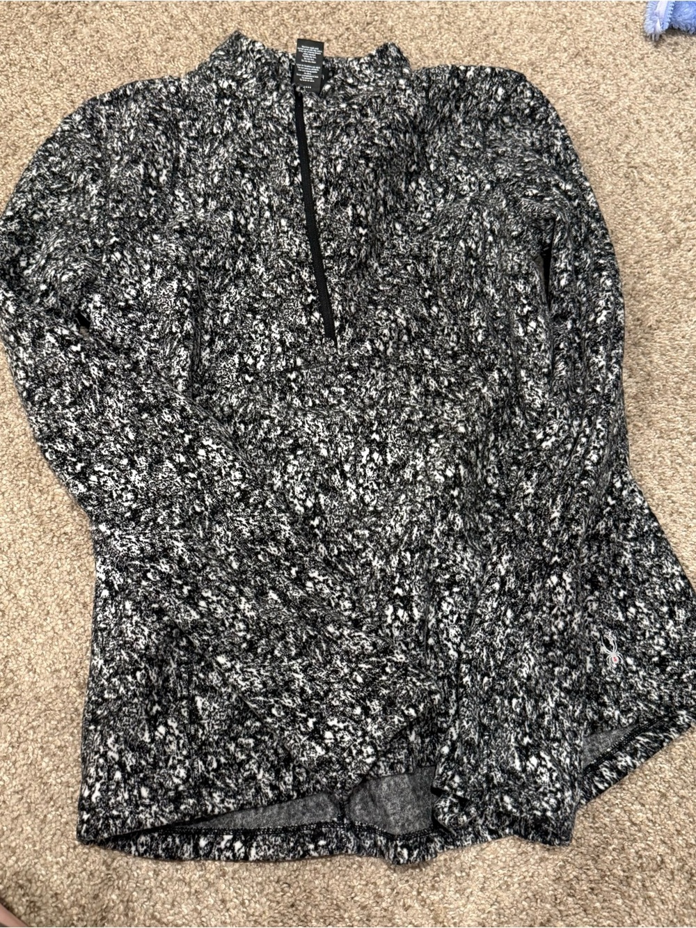 Spyder Active Fleece Women's Black & White Marled Quarter-Zip Pullover
